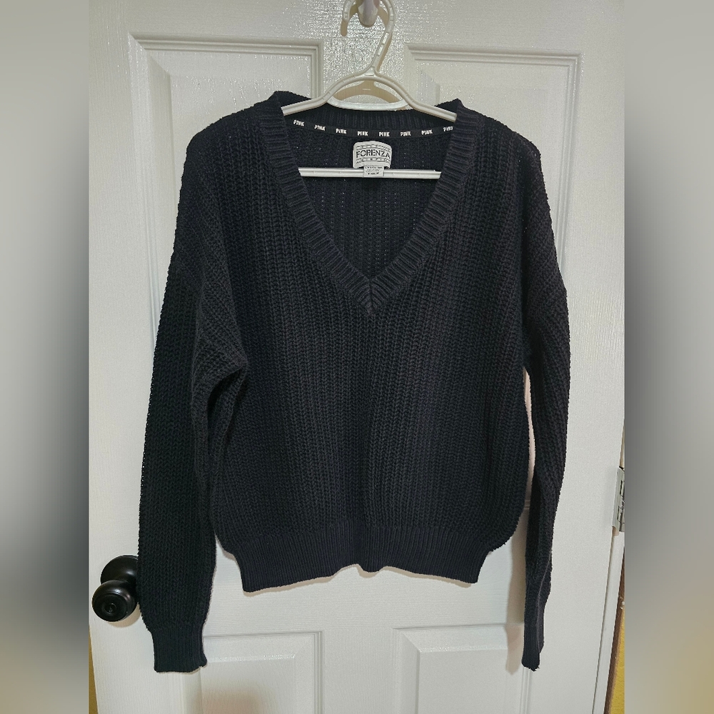 PINK Victoria's Secret Black V-Neck Sweater